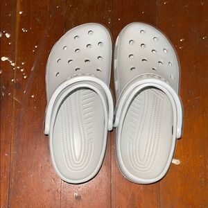 CROCS Gray Sandals with Perforated Design and Pivoting Heel Strap